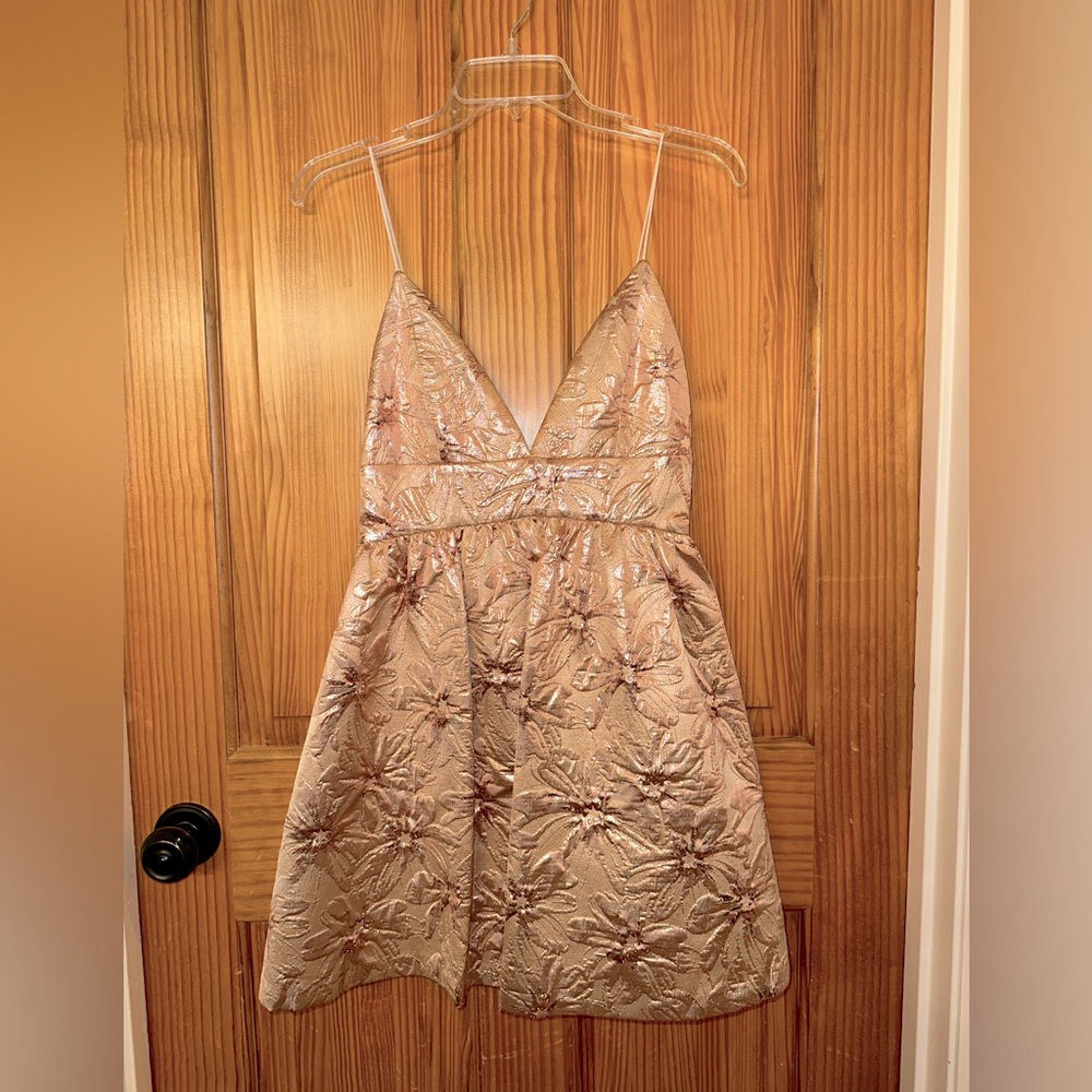 NWT Alice & Olivia Sz 2 Rose Gold Cocktail Dress